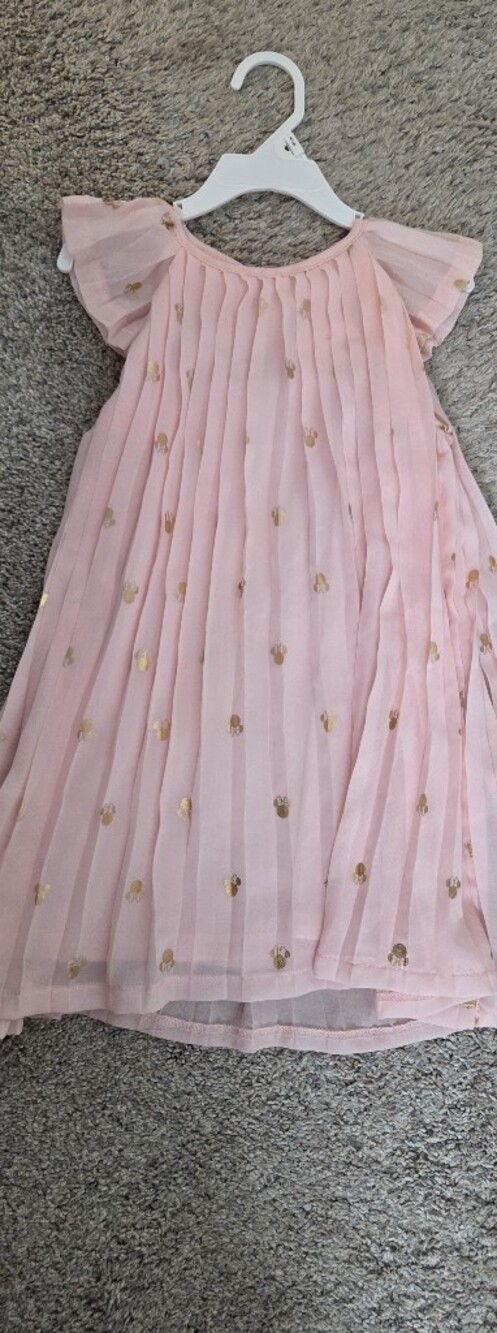 Disney Pink Circle Skater Dress with Gold Dot Accents